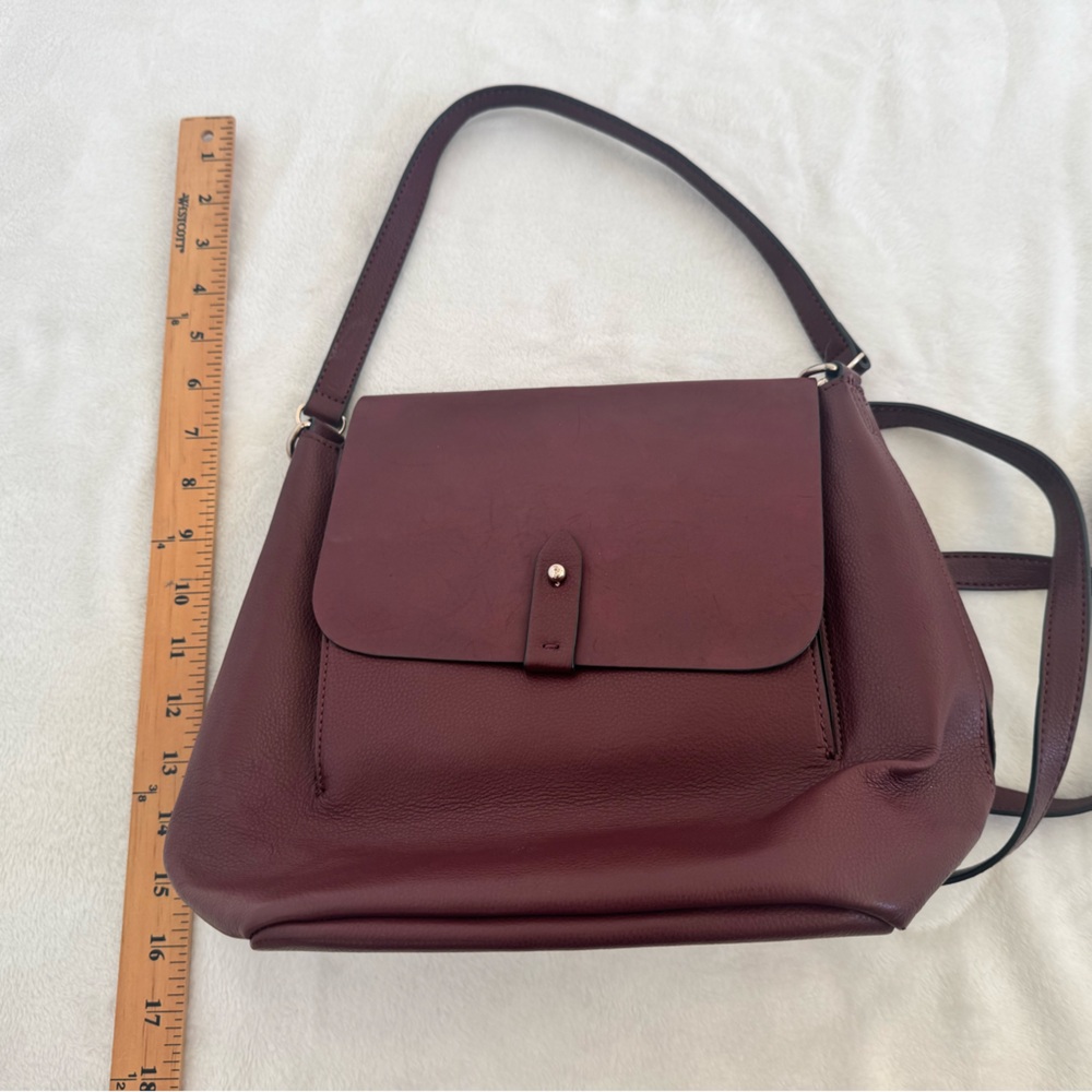 Gap Synthetic Leather Backpack Purse.  Burgundy with silver accents. Never used. - Picture 6 of 15